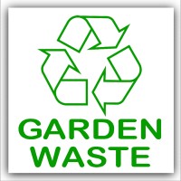 1 x Garden Waste Recycling Self Adhesive Sticker-Recycle Logo Bin Sign-Environment Label 